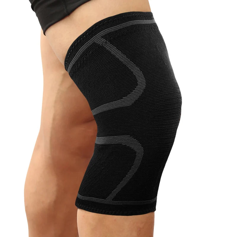 Genouillère de sport de compression en nylon élastique.