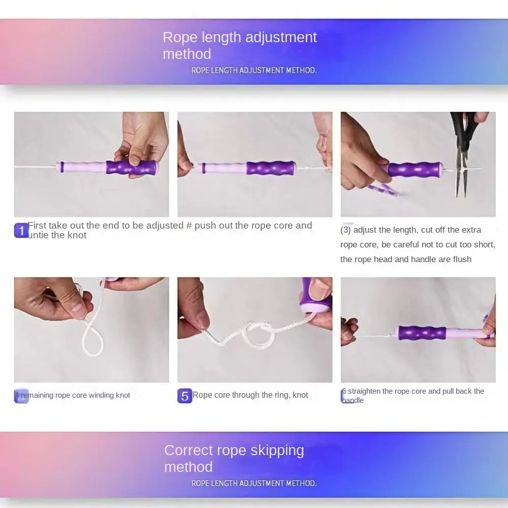 Corde à sauter antidérapante segmentée et réglable.