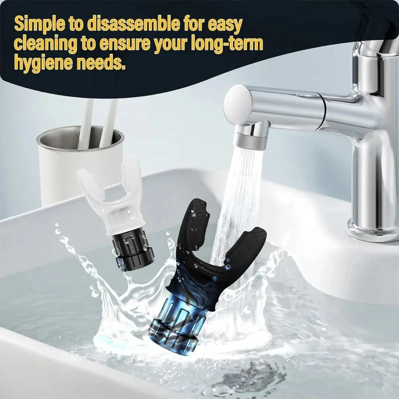 Portable silicone breathing exercise device.