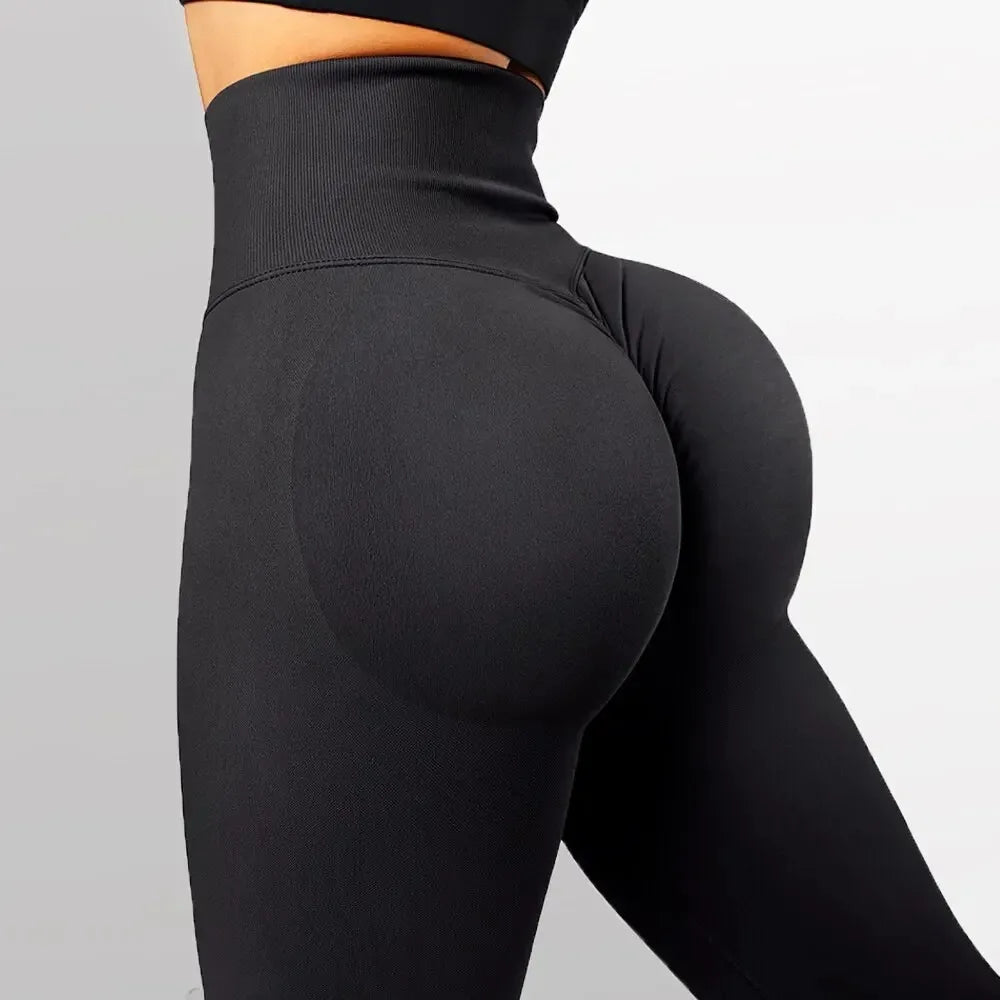 Legging de fitness sans couture en maille pour femme.