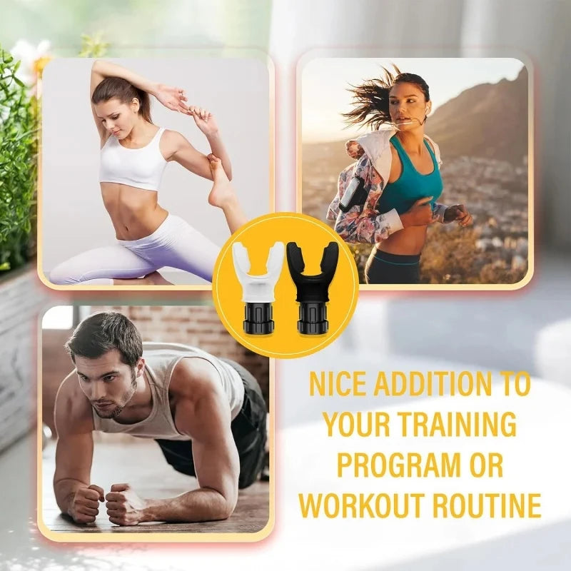 Portable silicone breathing exercise device.