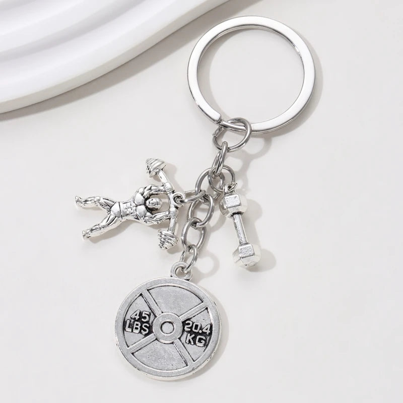 Porte-clés fitness en forme d’haltère/barre de musculation