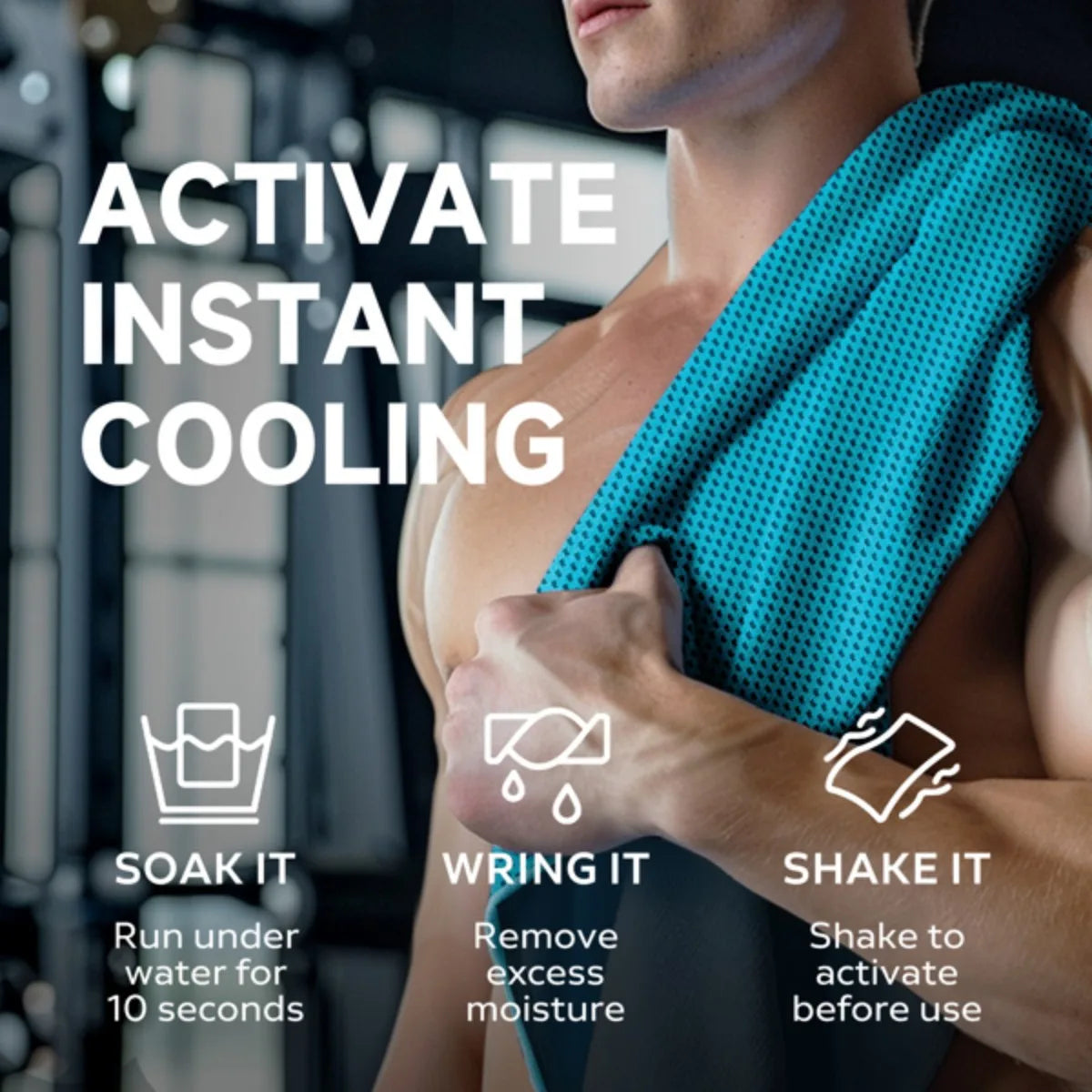 Lot de 4 serviettes rafraîchissantes en superfibre .