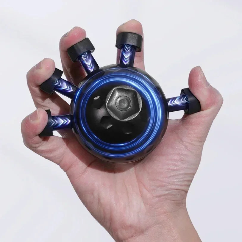 Finger trainer with manual handle. 