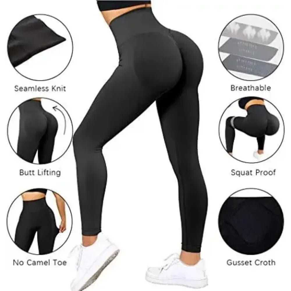 Legging de fitness sans couture en maille pour femme.