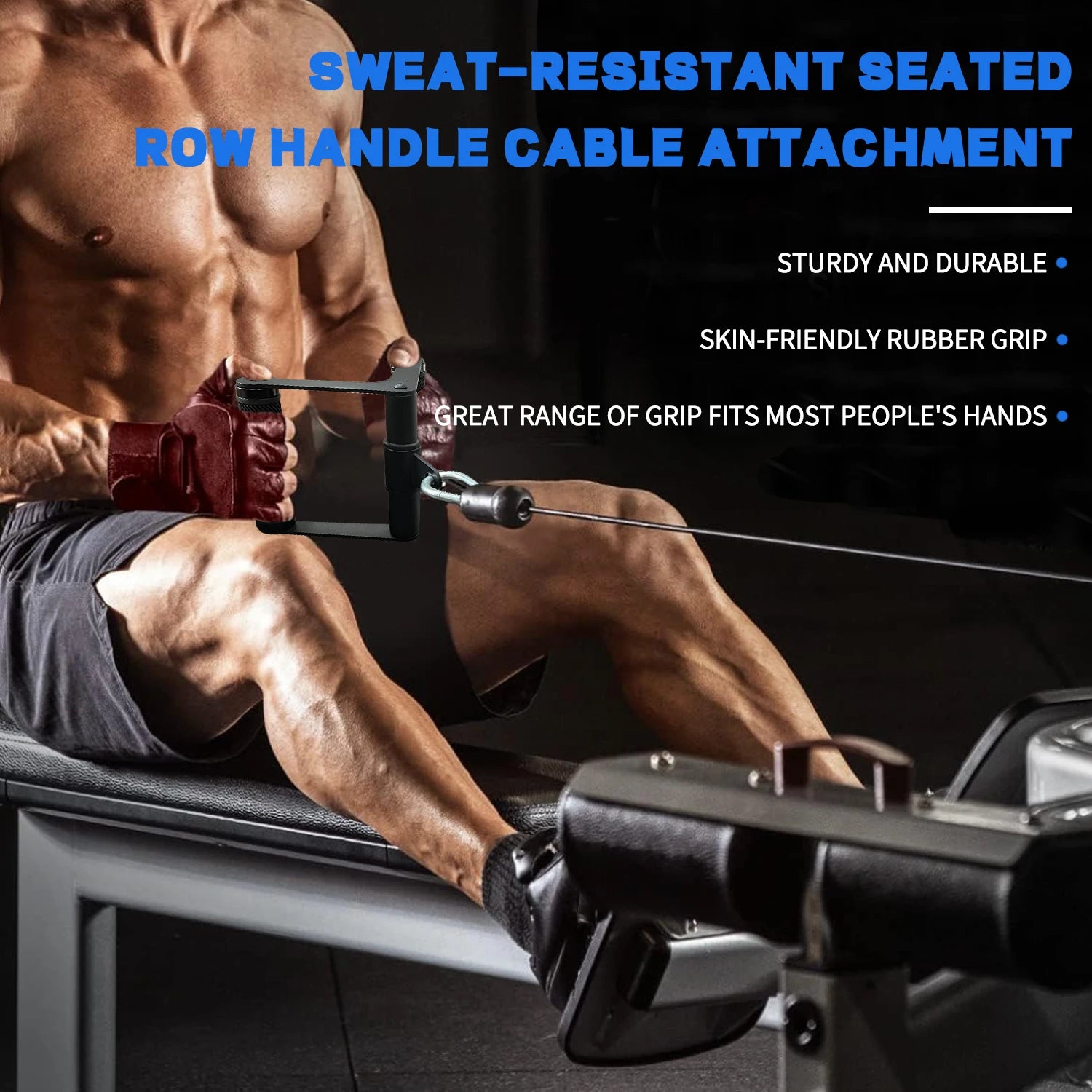 Poignée double D rotative 360° pour machine à câbles .