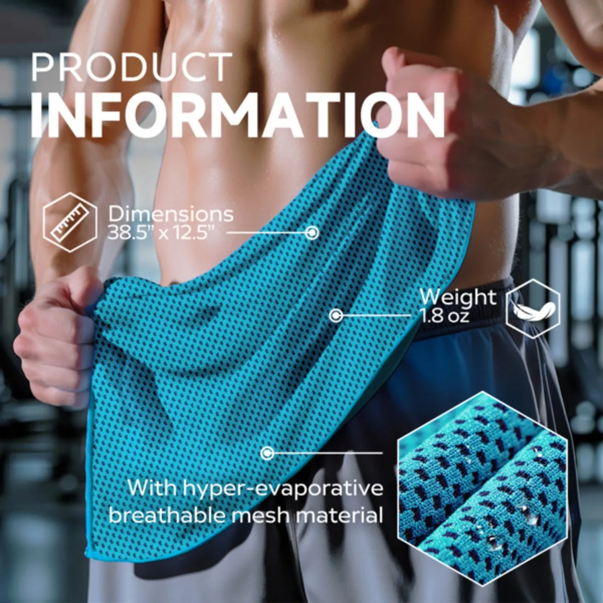 Lot de 4 serviettes rafraîchissantes en superfibre .