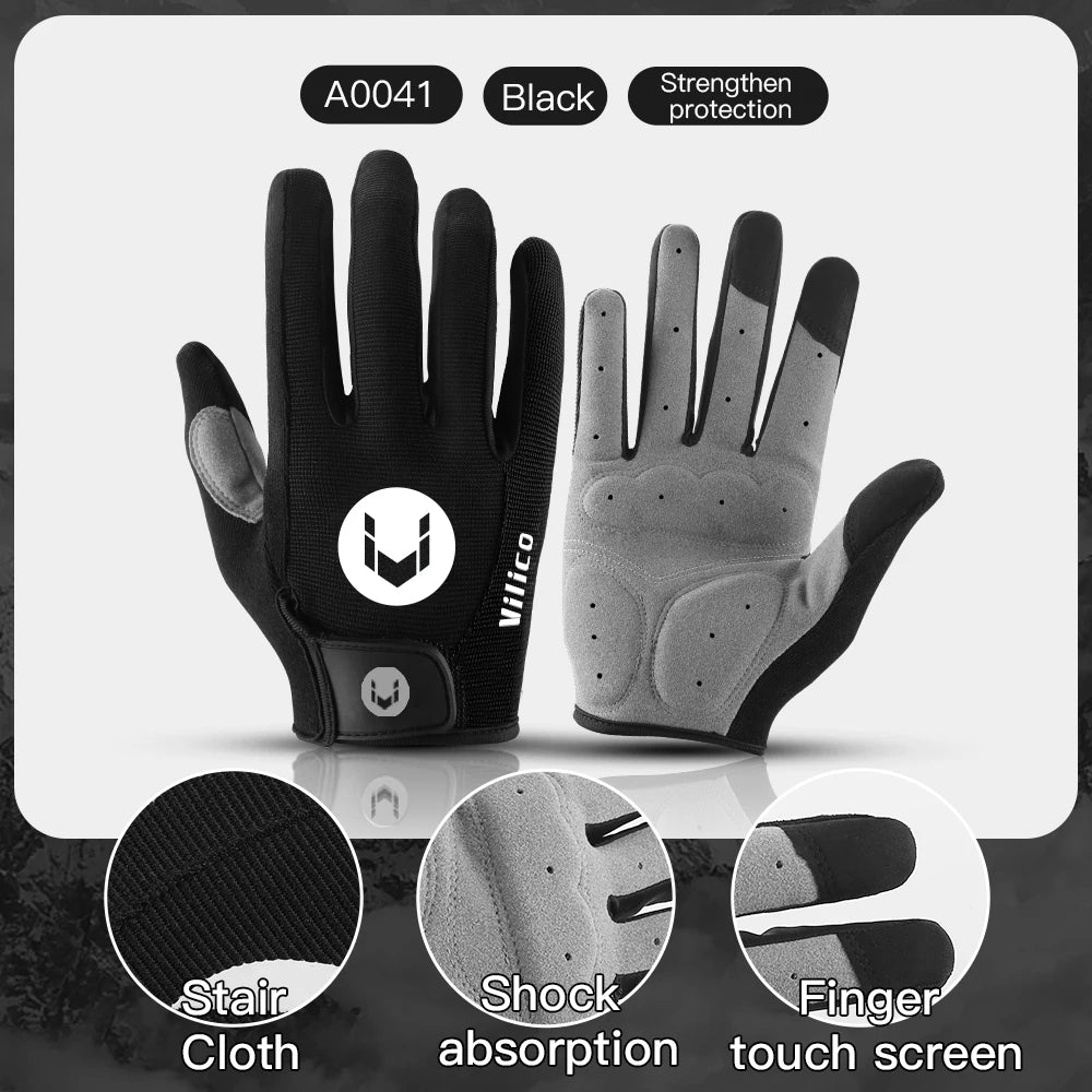Gants de cyclisme VTT automne/hiver à doigts longs pour homme.